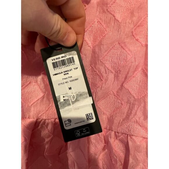 Vero Moda Women's Size M Pink Peplum Tie‎ Strap Cami Top NWT - Picture 5 of 5